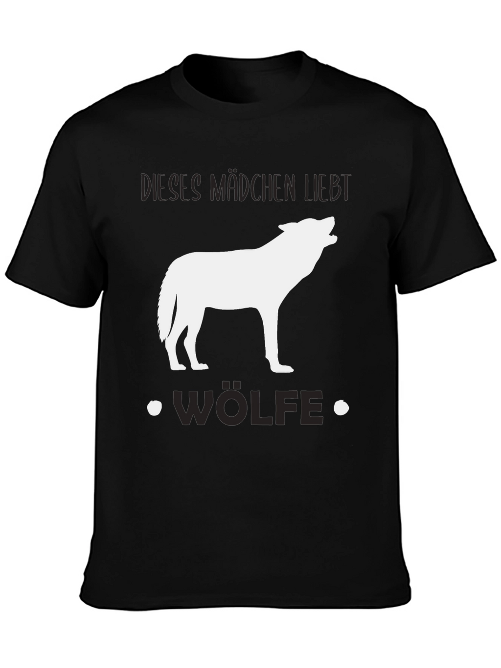 Wolf Lover Black T-Shirt - Dieses Mädchen Liebt Wölfe