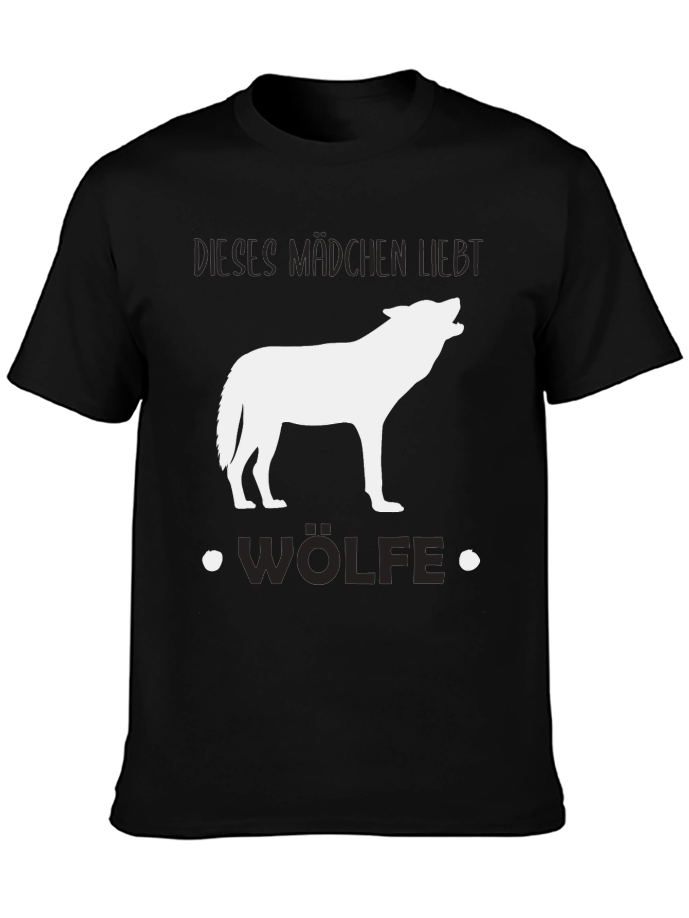 Wolf Lover Black T-Shirt - Dieses Mädchen Liebt Wölfe
