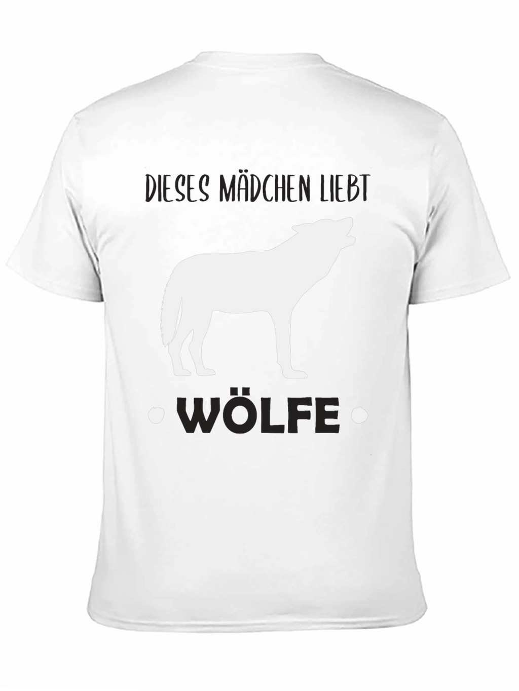 Wolf Lover Black T-Shirt - Dieses Mädchen Liebt Wölfe