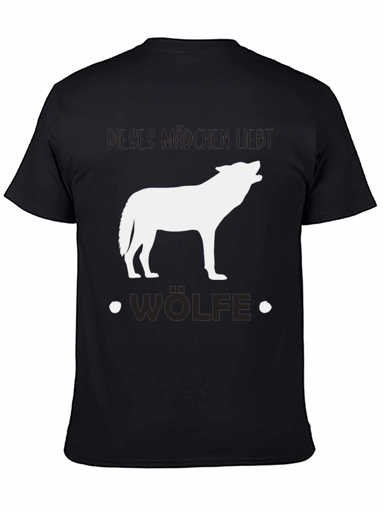 Wolf Lover Black T-Shirt - Dieses Mädchen Liebt Wölfe