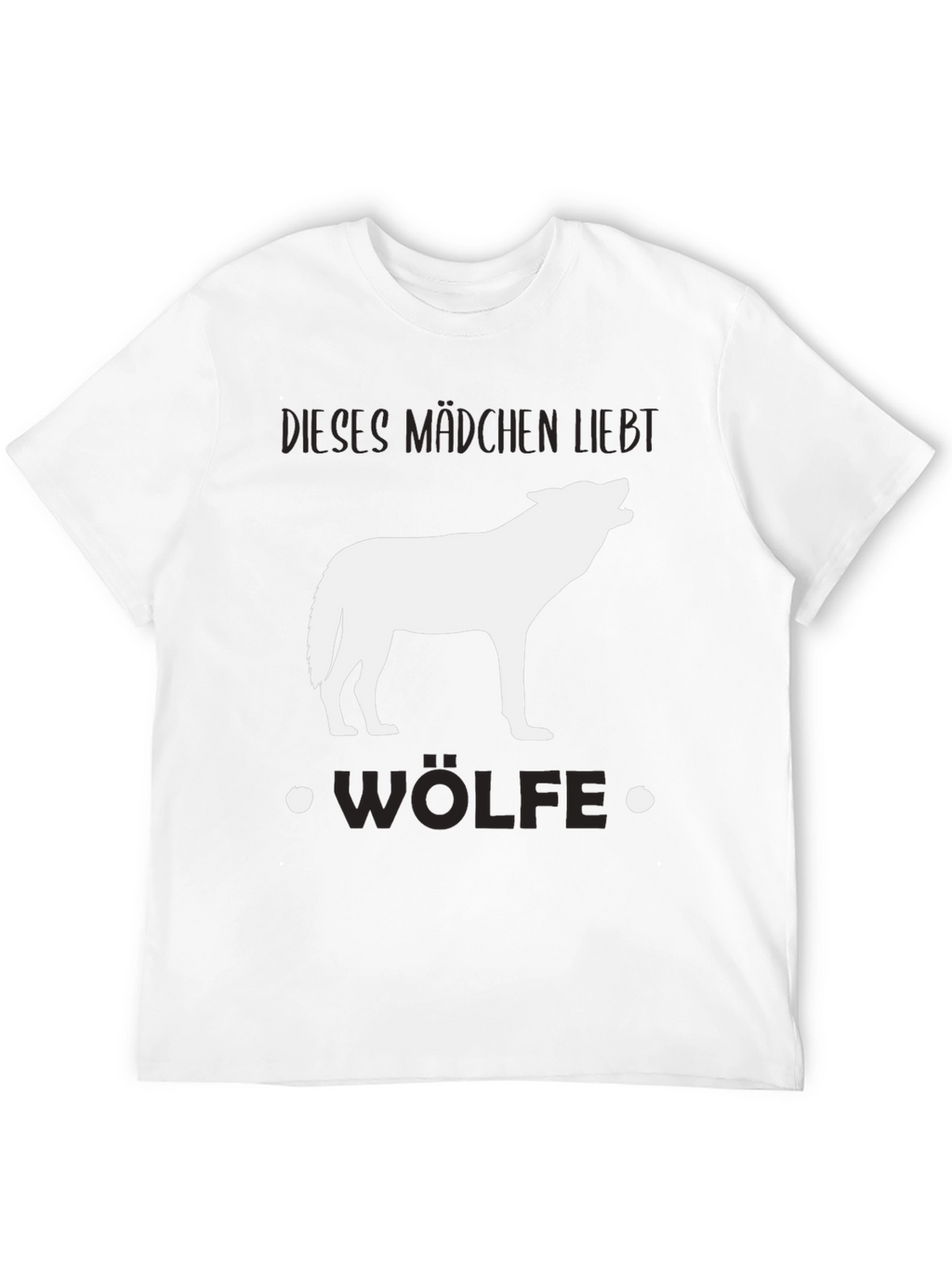 Wolf Lover Black T-Shirt - Dieses Mädchen Liebt Wölfe