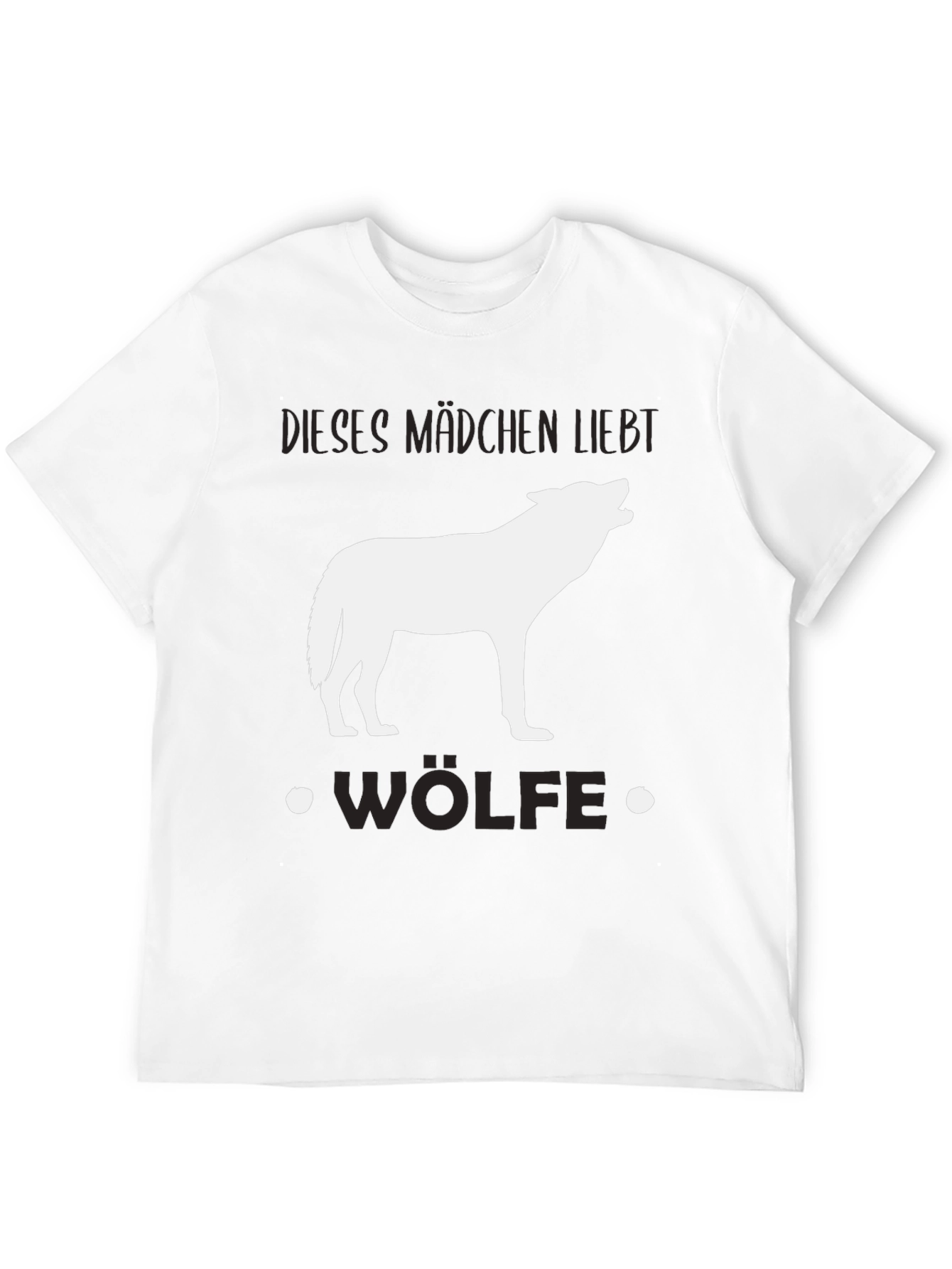 Wolf Lover Black T-Shirt - Dieses Mädchen Liebt Wölfe