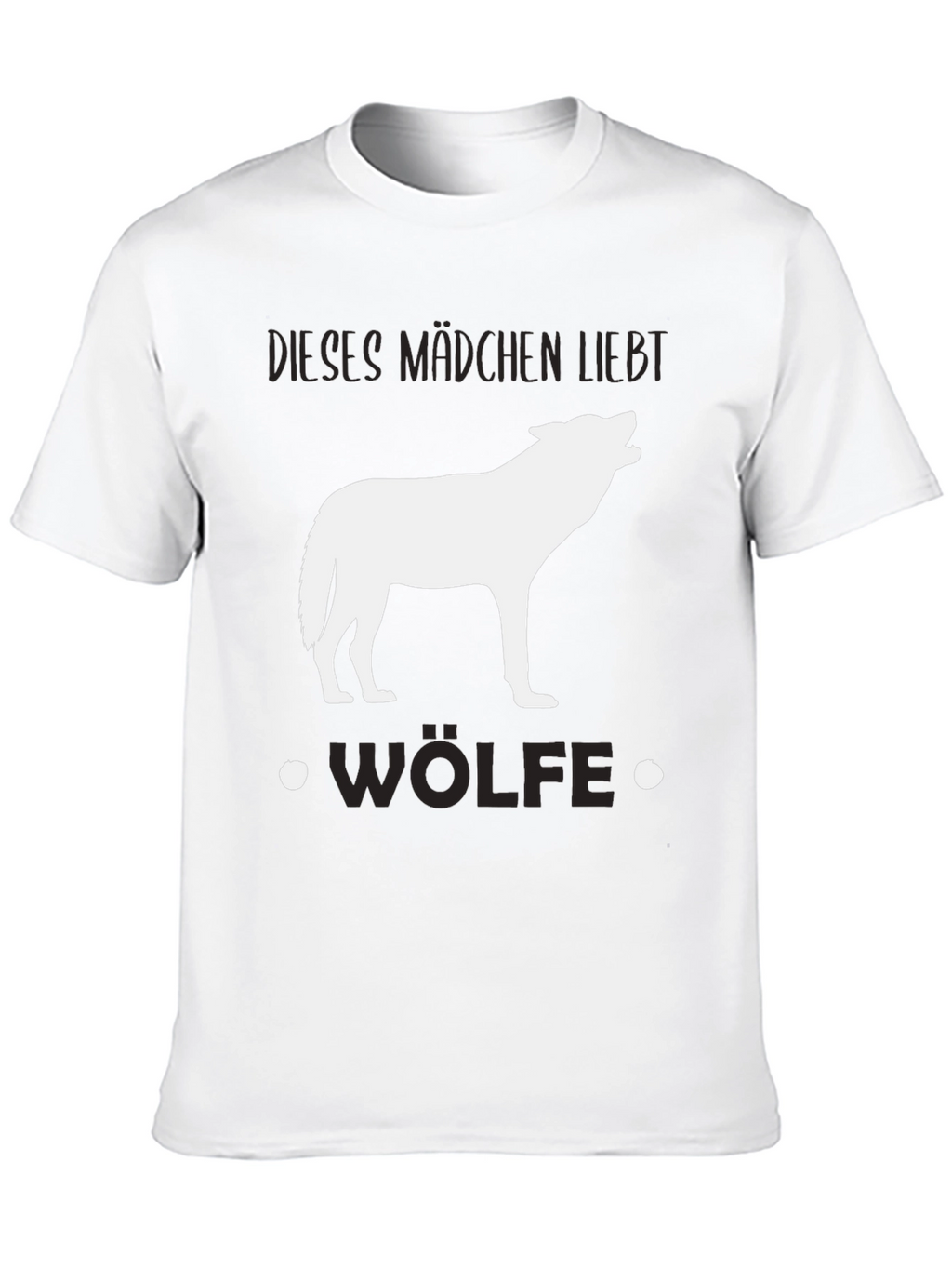 Wolf Lover Black T-Shirt - Dieses Mädchen Liebt Wölfe