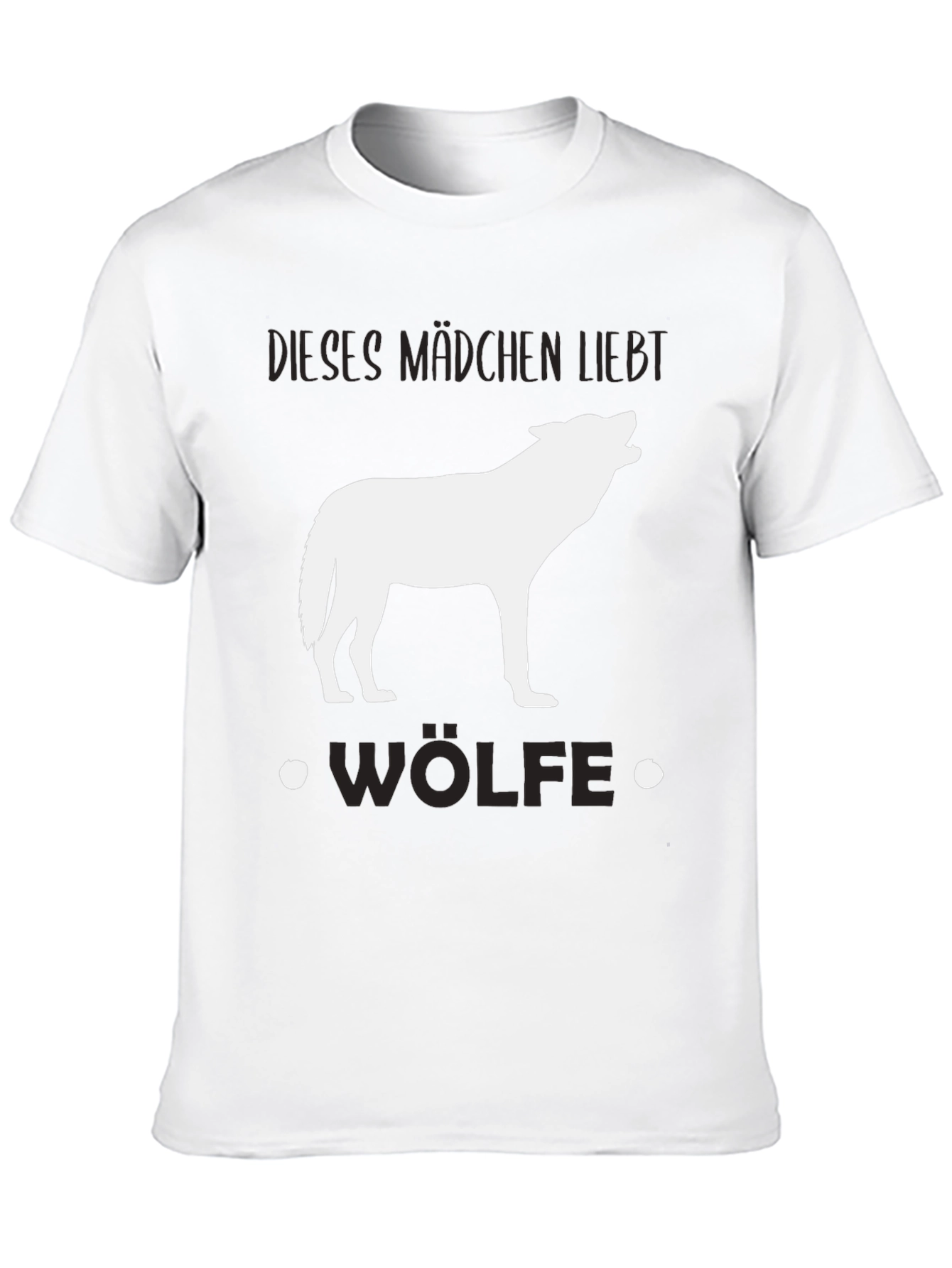 Wolf Lover Black T-Shirt - Dieses Mädchen Liebt Wölfe