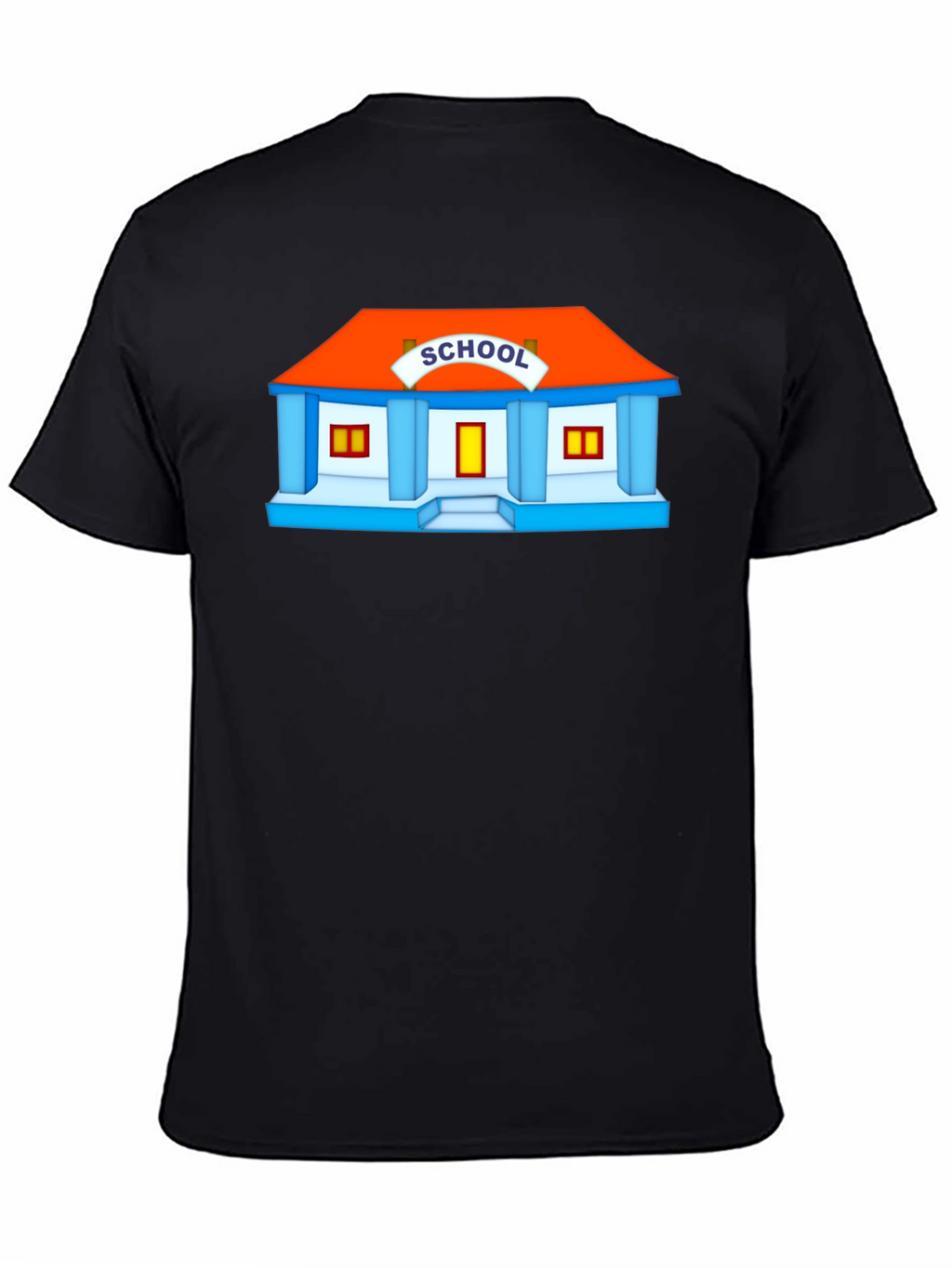 Cartoon School Graphic Black T-Shirt