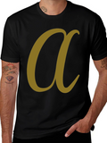 Black T-Shirt with Stylish Letter a Design