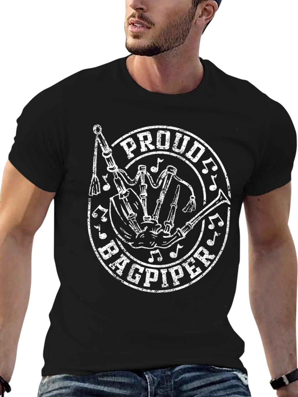 Proud Bagpiper T-Shirt - Scottish Music Tee