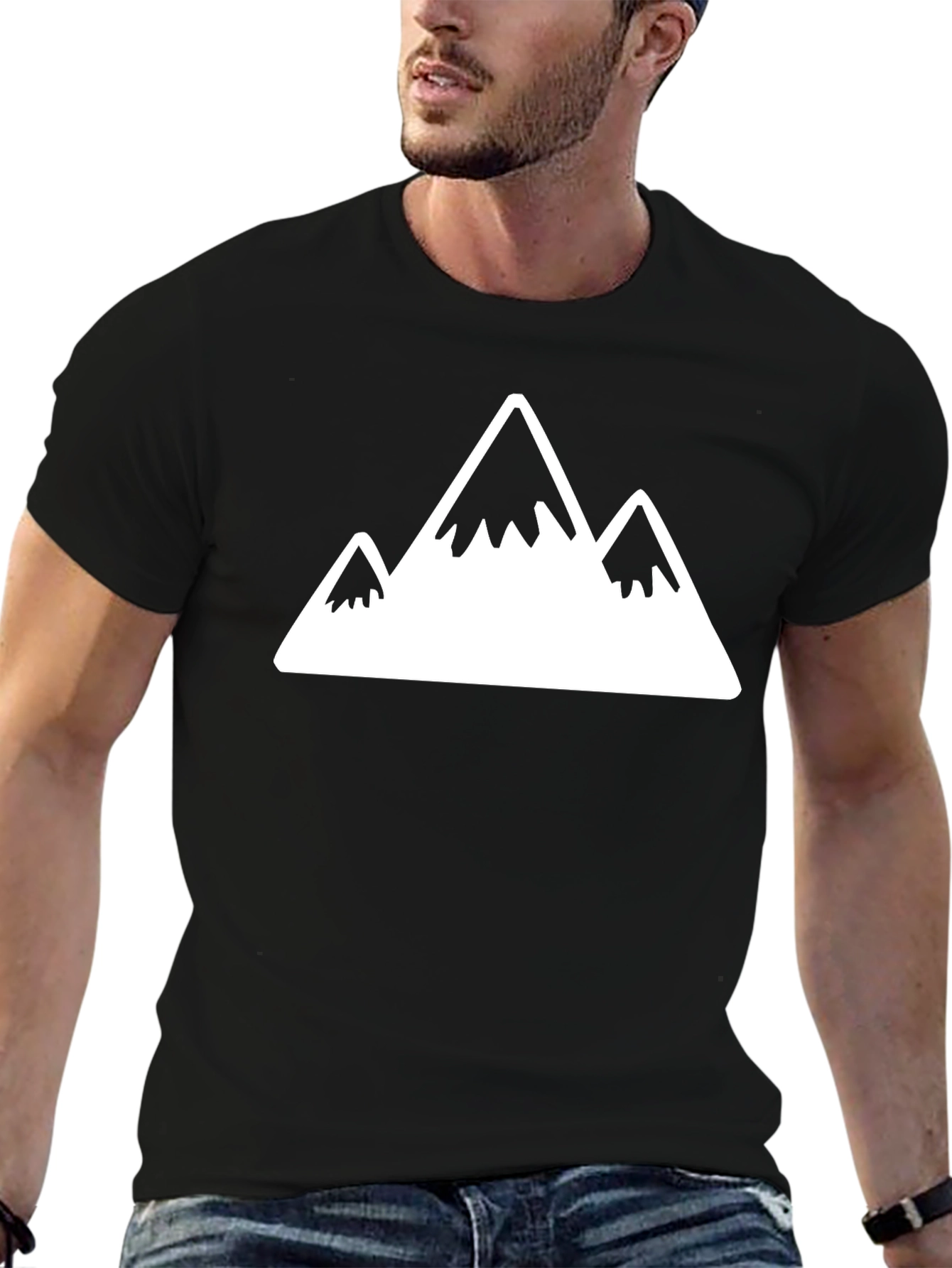 Mountain Peaks Graphic Tee - Black