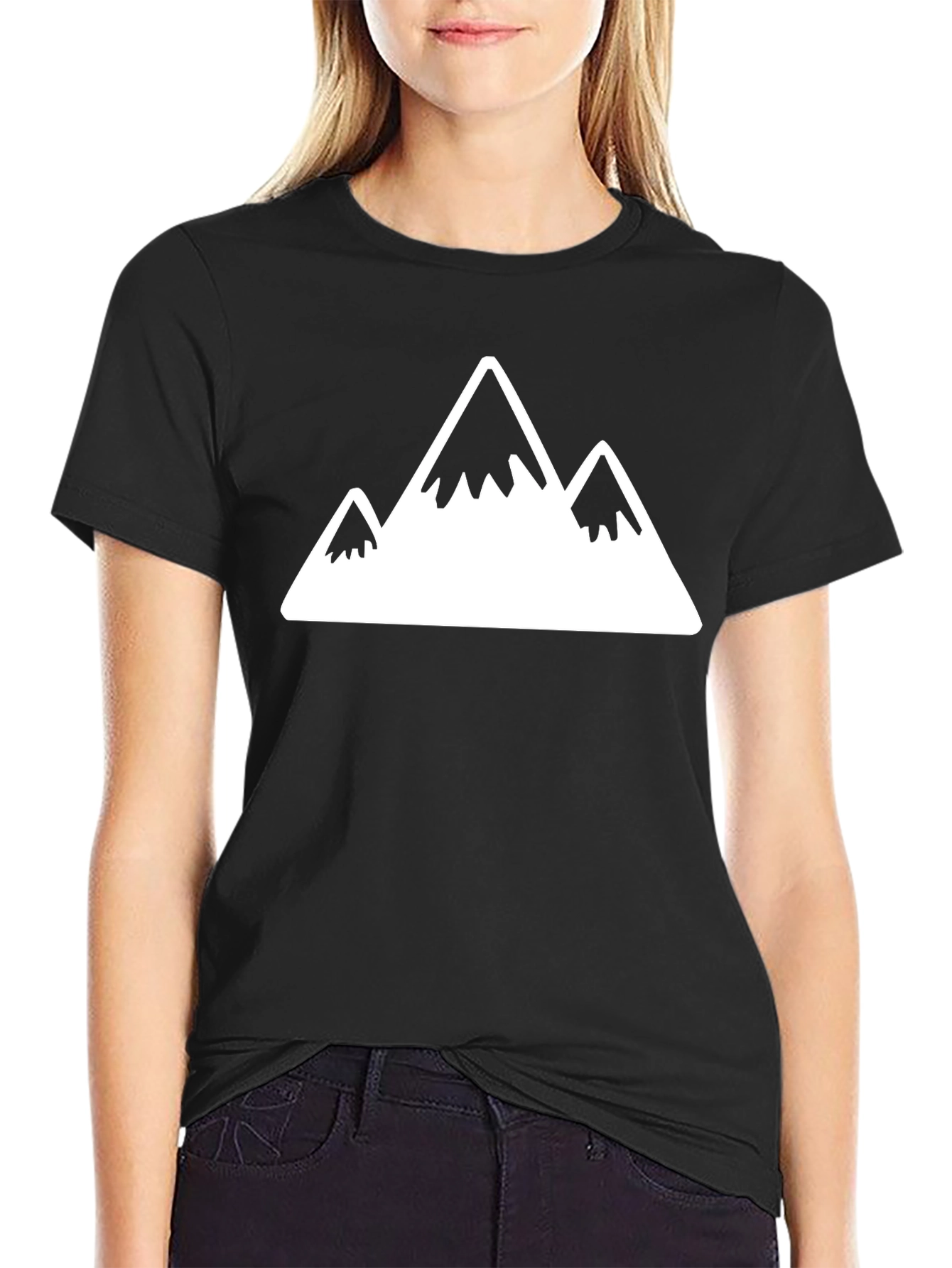 Mountain Peaks Graphic Tee - Black