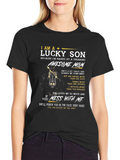 Lucky Son Awesome Mom Black T-Shirt