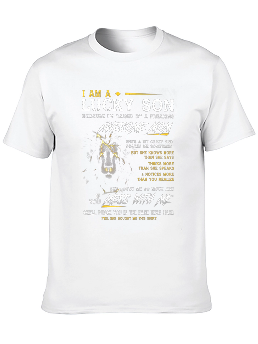 Lucky Son Awesome Mom Black T-Shirt