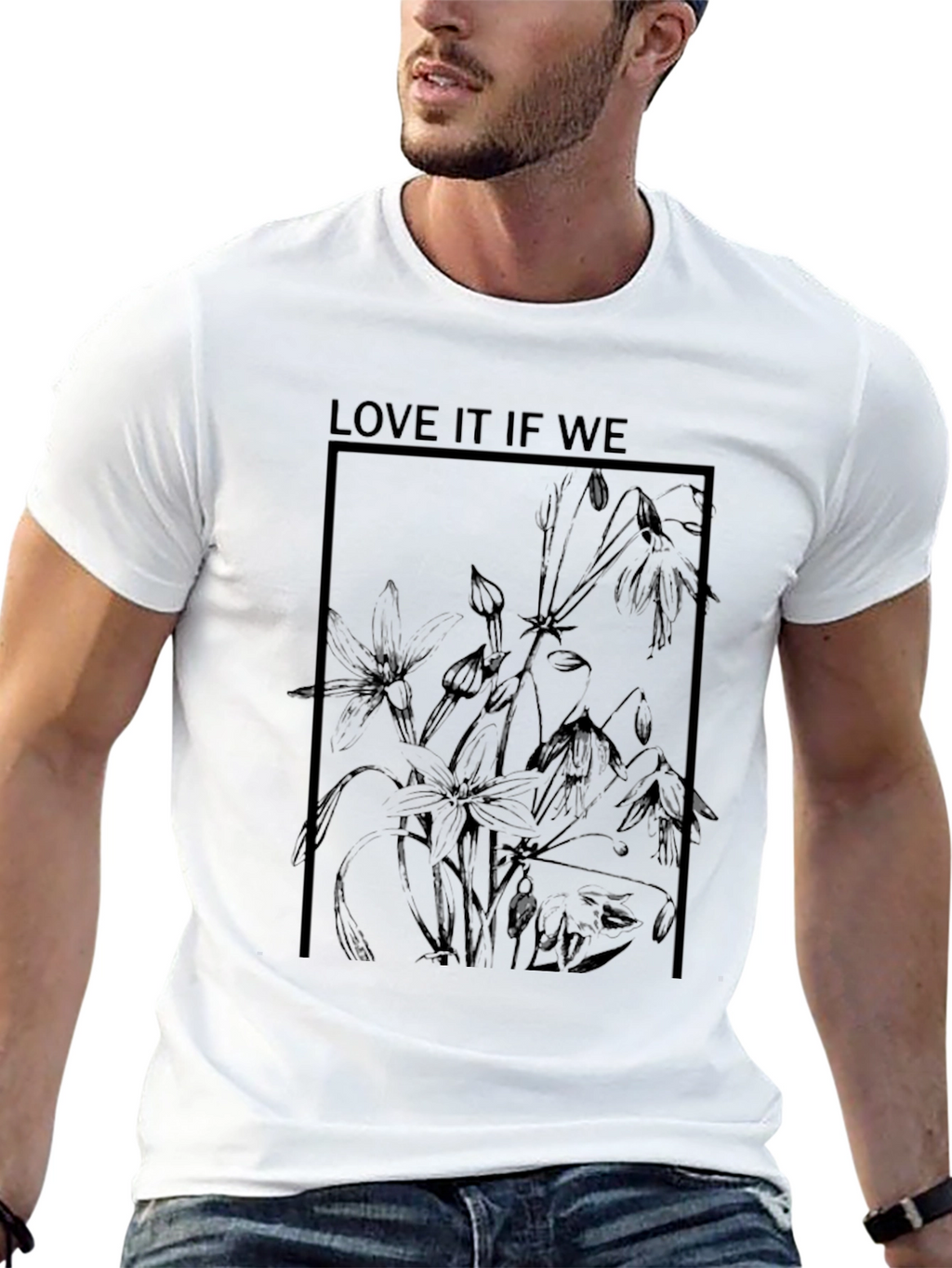 Botanical Graphic Tee - Stylish Black T-Shirt