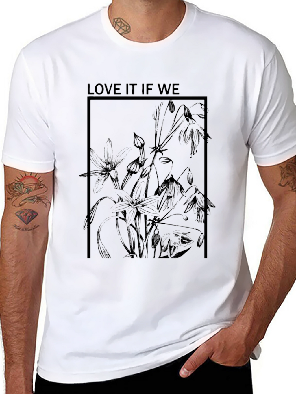 Botanical Graphic Tee - Stylish Black T-Shirt