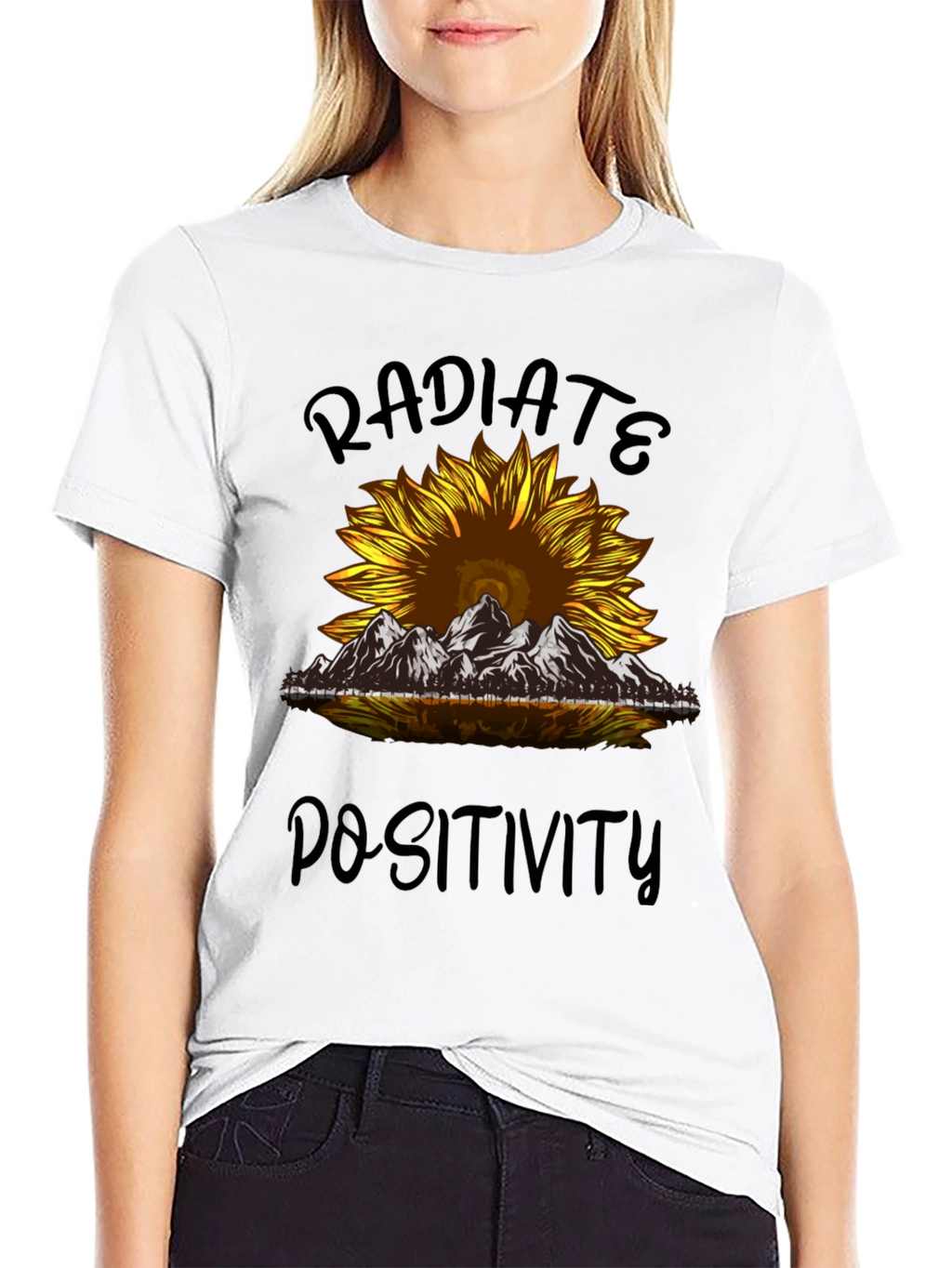 Radiate Positivity Sunflower Graphic T-Shirt