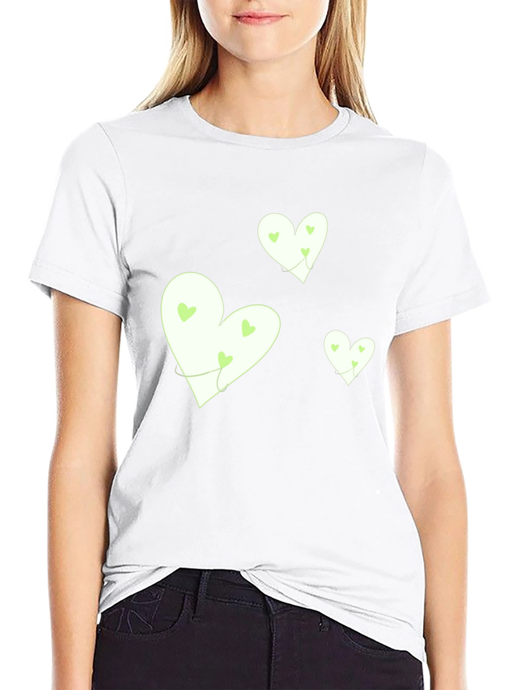 Heart Graphic Tee - Black Cotton Casual