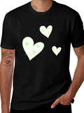 Heart Graphic Tee - Black Cotton Casual