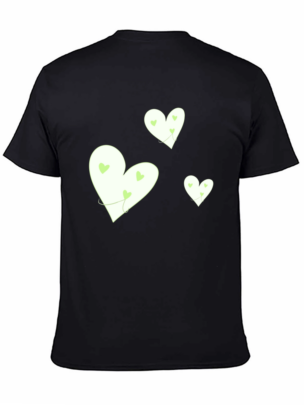 Heart Graphic Tee - Black Cotton Casual
