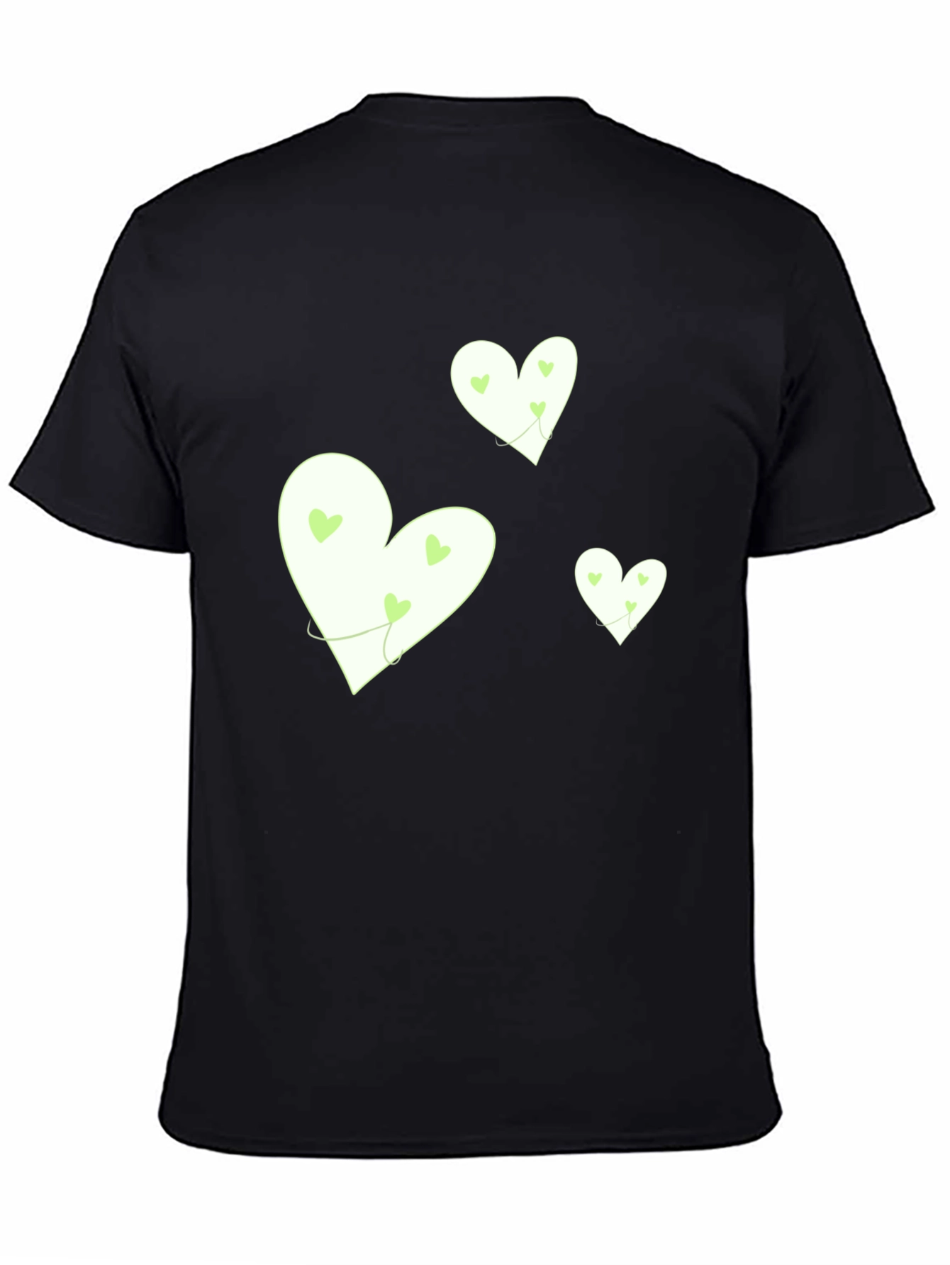 Heart Graphic Tee - Black Cotton Casual