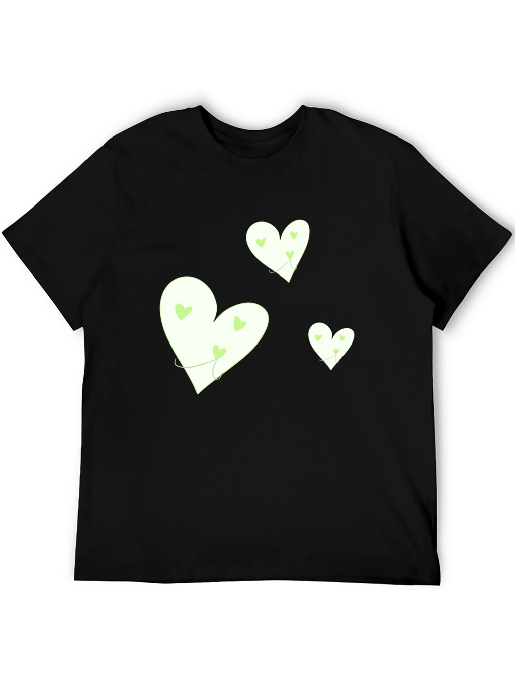 Heart Graphic Tee - Black Cotton Casual