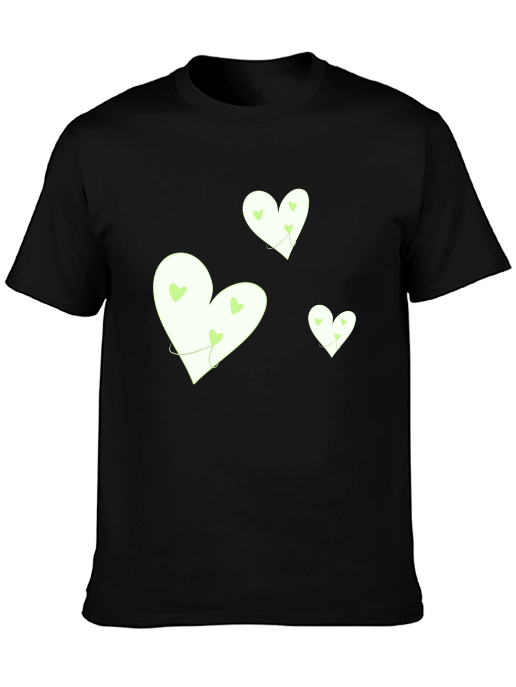 Heart Graphic Tee - Black Cotton Casual