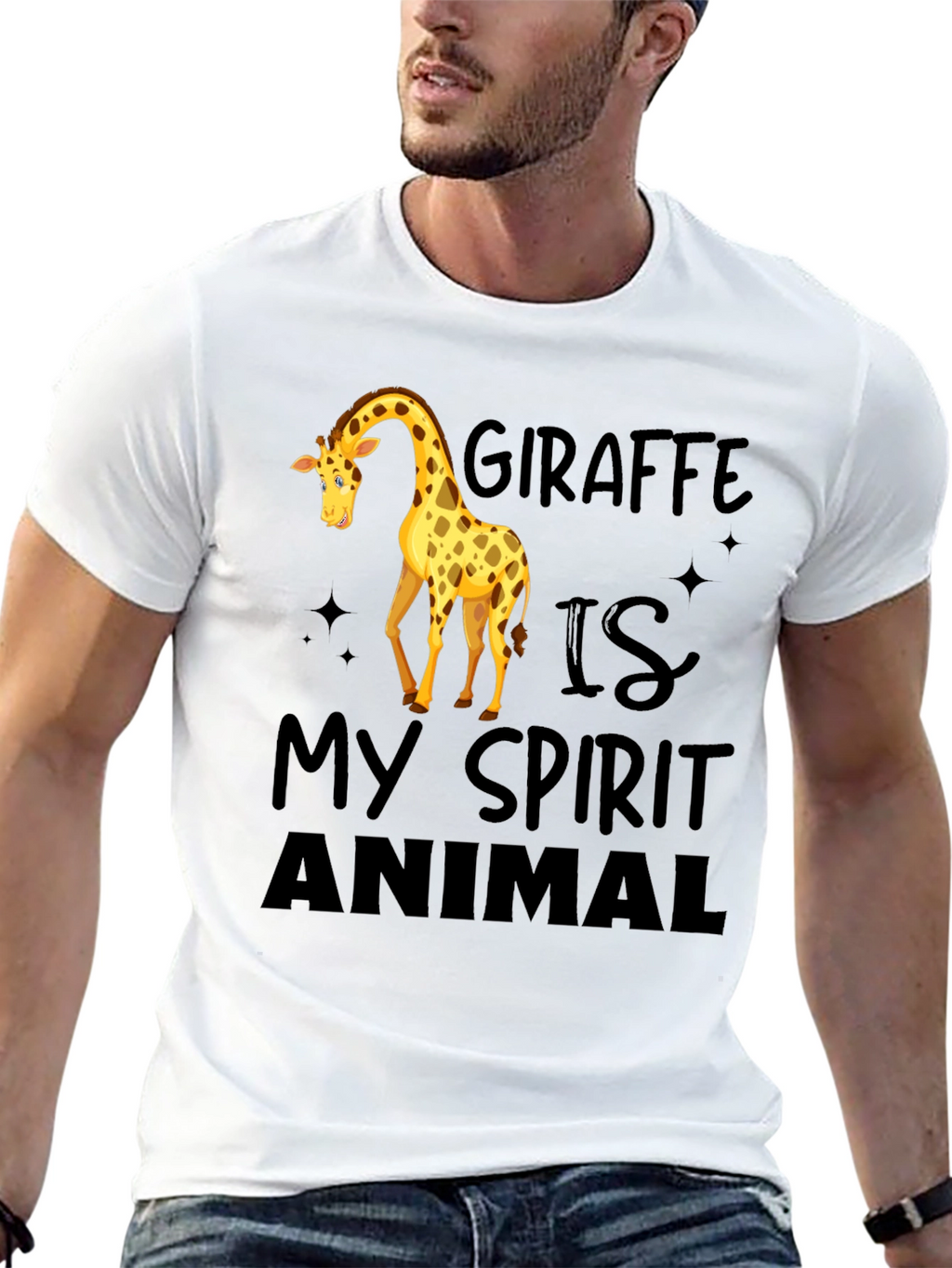 Giraffe Spirit Animal Black T-Shirt