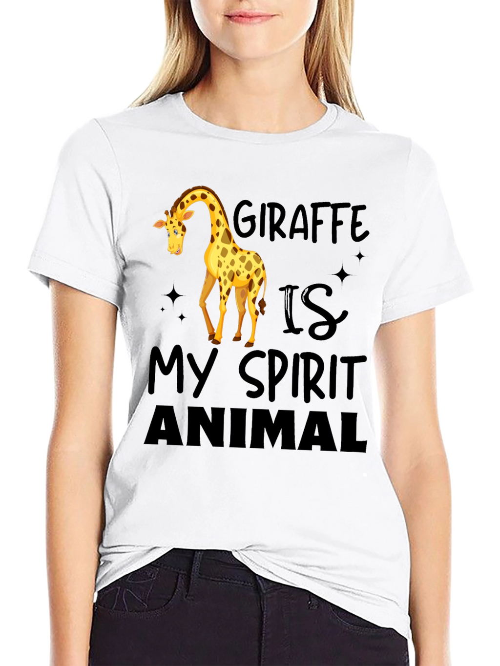 Giraffe Spirit Animal Black T-Shirt