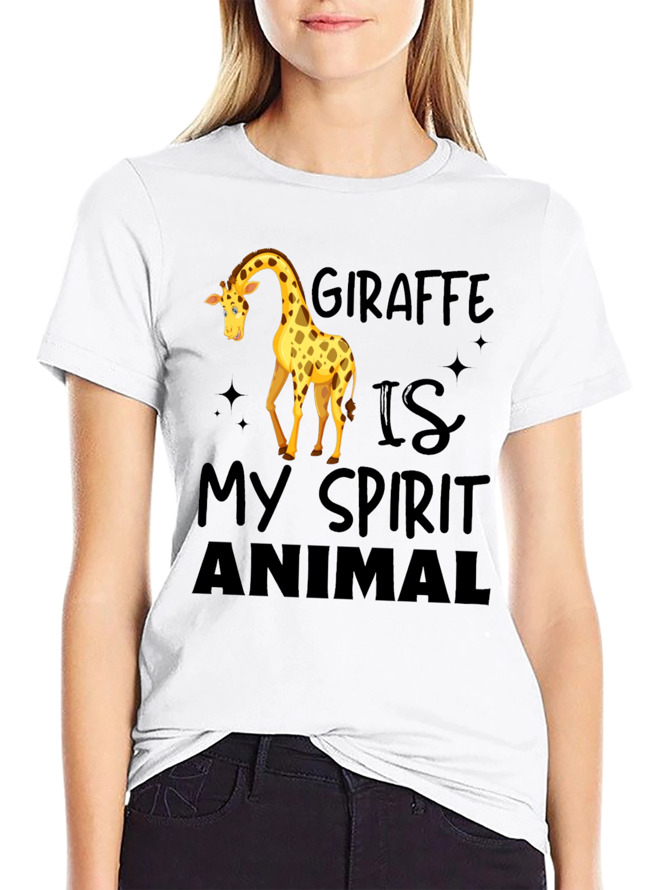 Giraffe Spirit Animal Black T-Shirt