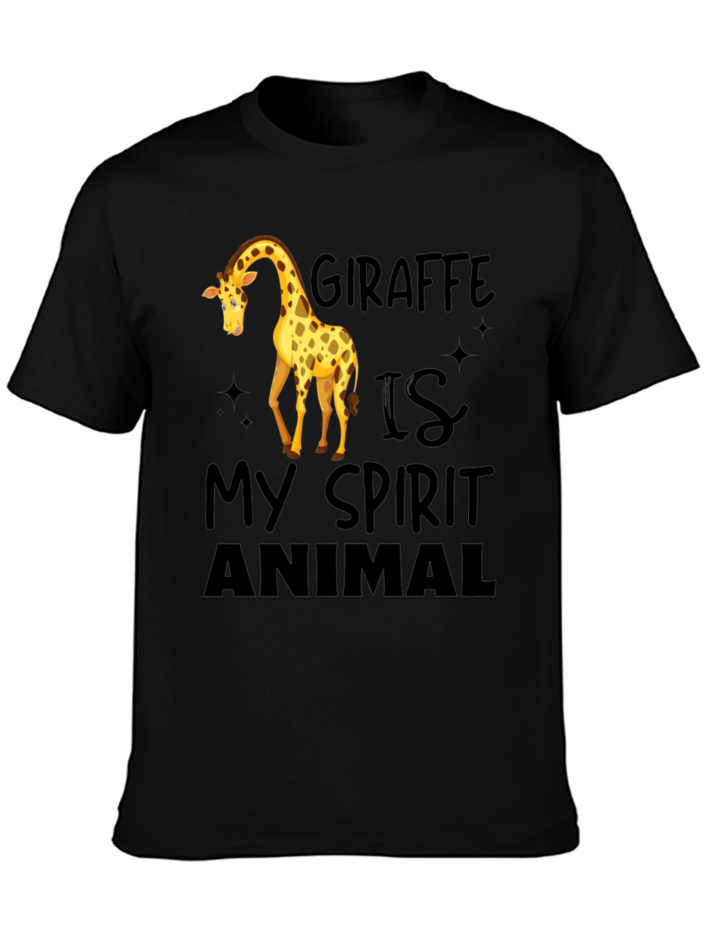 Giraffe Spirit Animal Black T-Shirt
