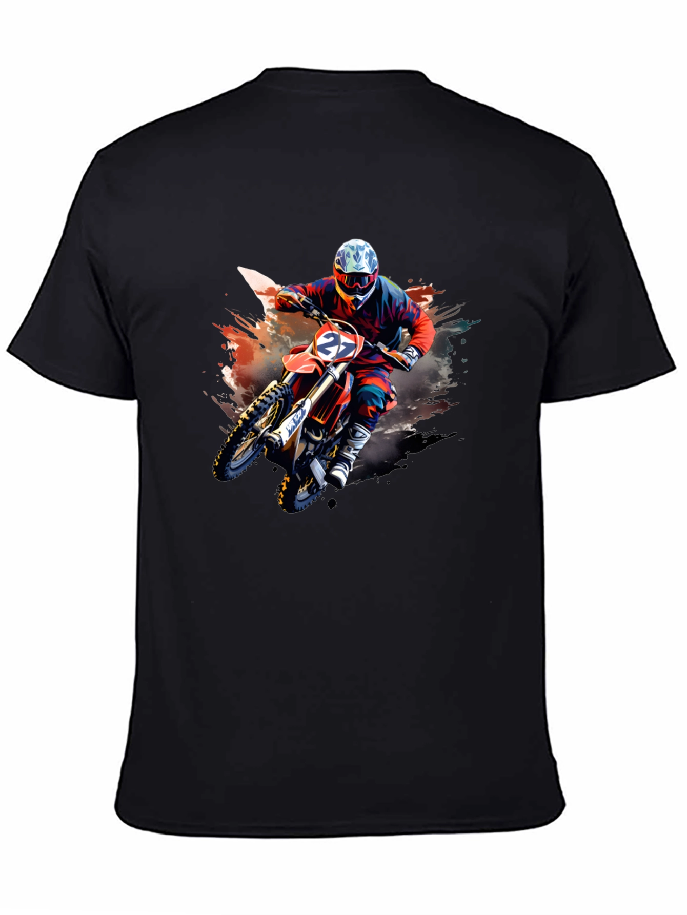 Motocross Rider Graphic T-Shirt - Black