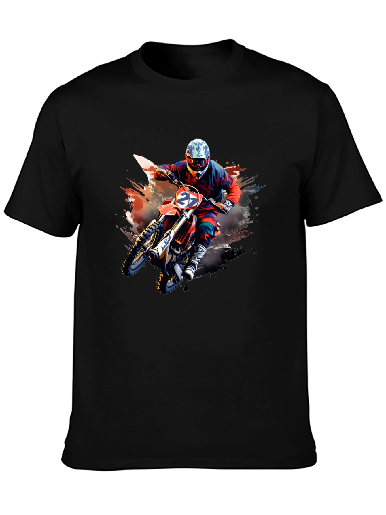Motocross Rider Graphic T-Shirt - Black