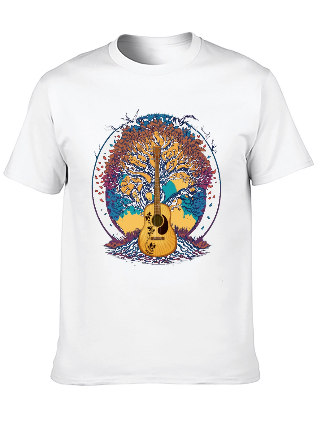 Guitar Tree Graphic Tee - Music Lover Shirt