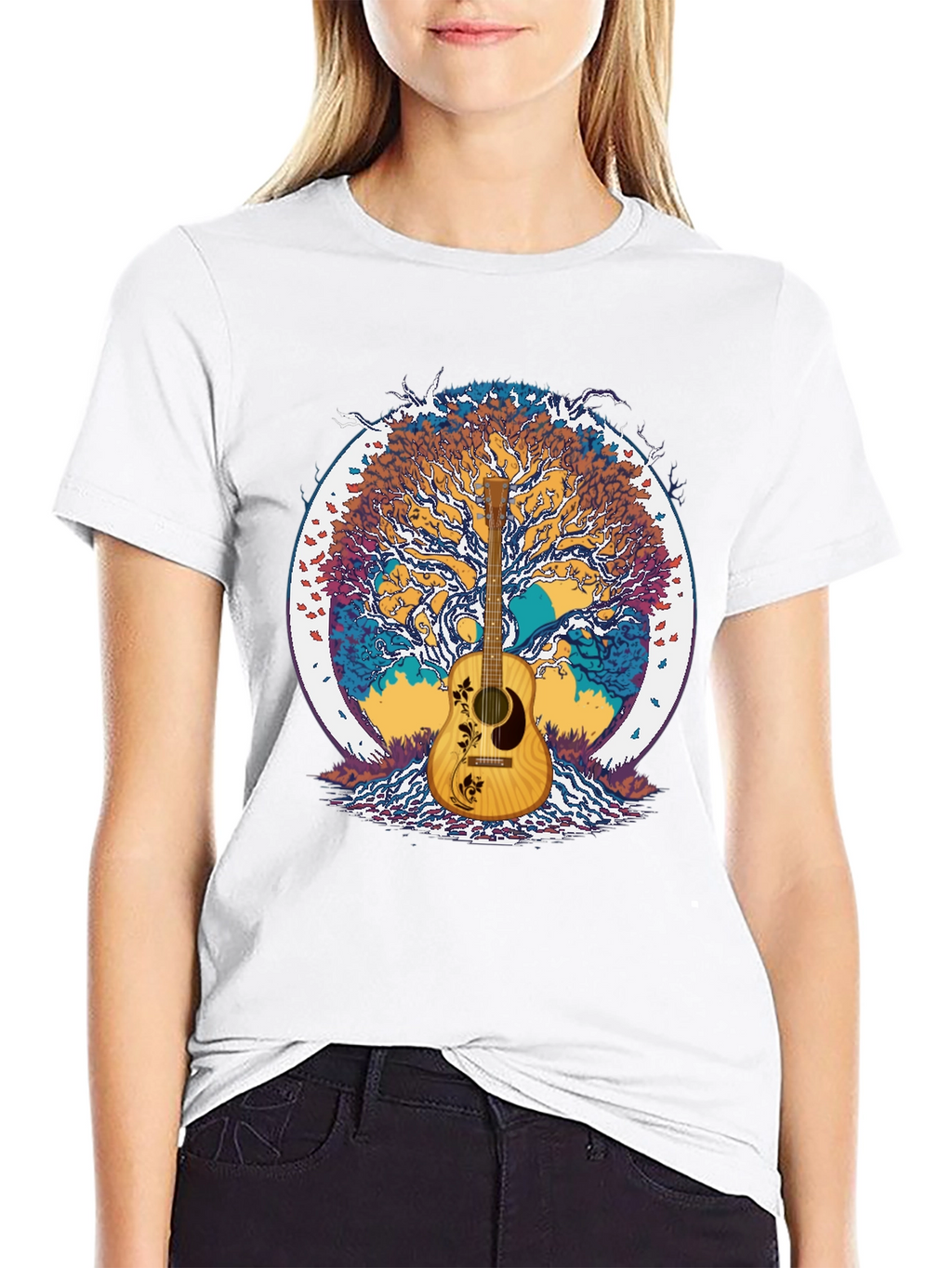 Guitar Tree Graphic Tee - Music Lover Shirt