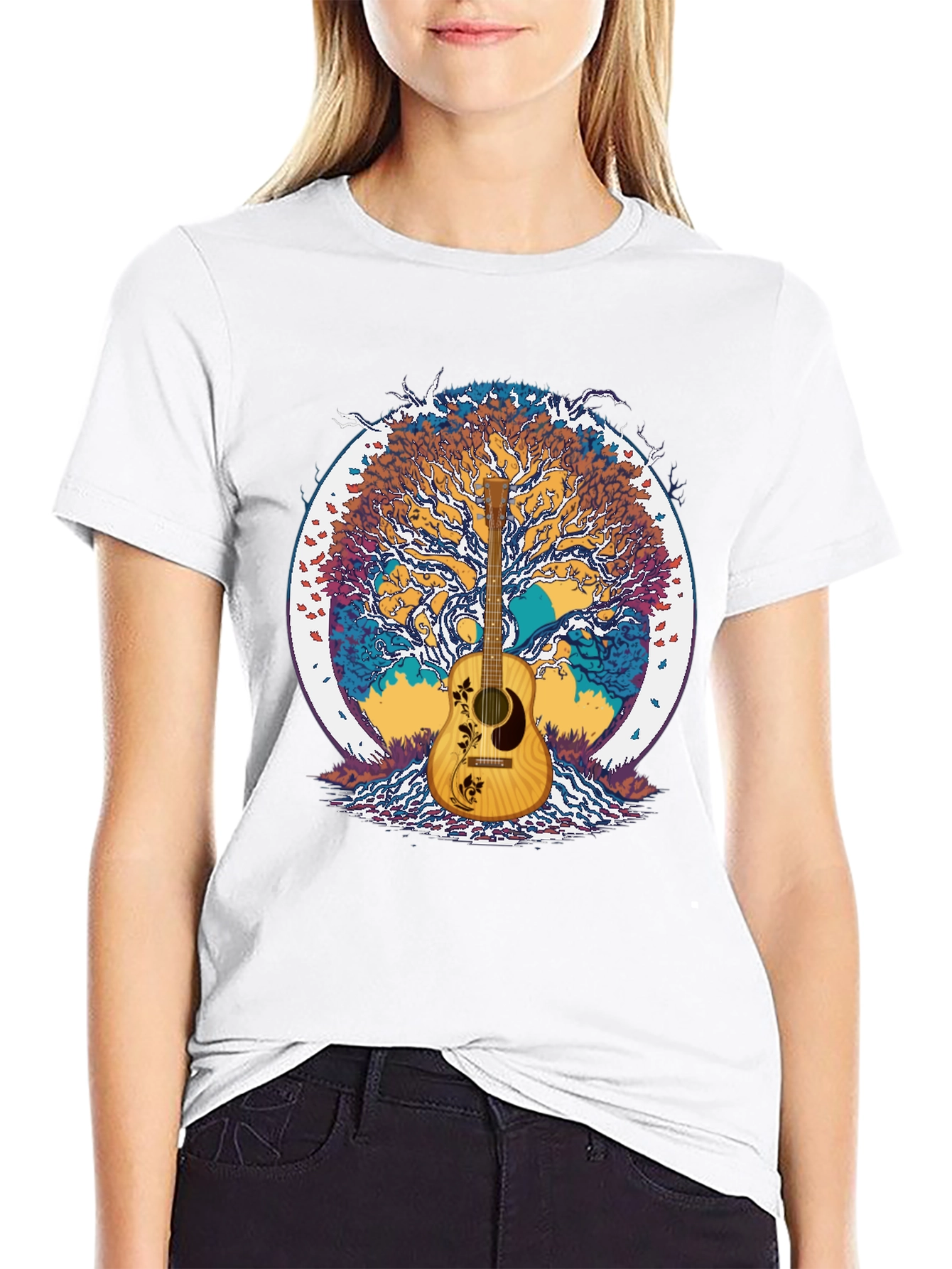Guitar Tree Graphic Tee - Music Lover Shirt