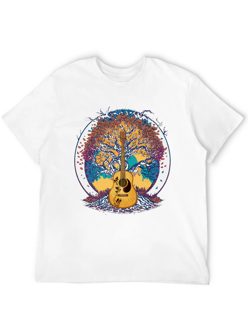 Guitar Tree Graphic Tee - Music Lover Shirt
