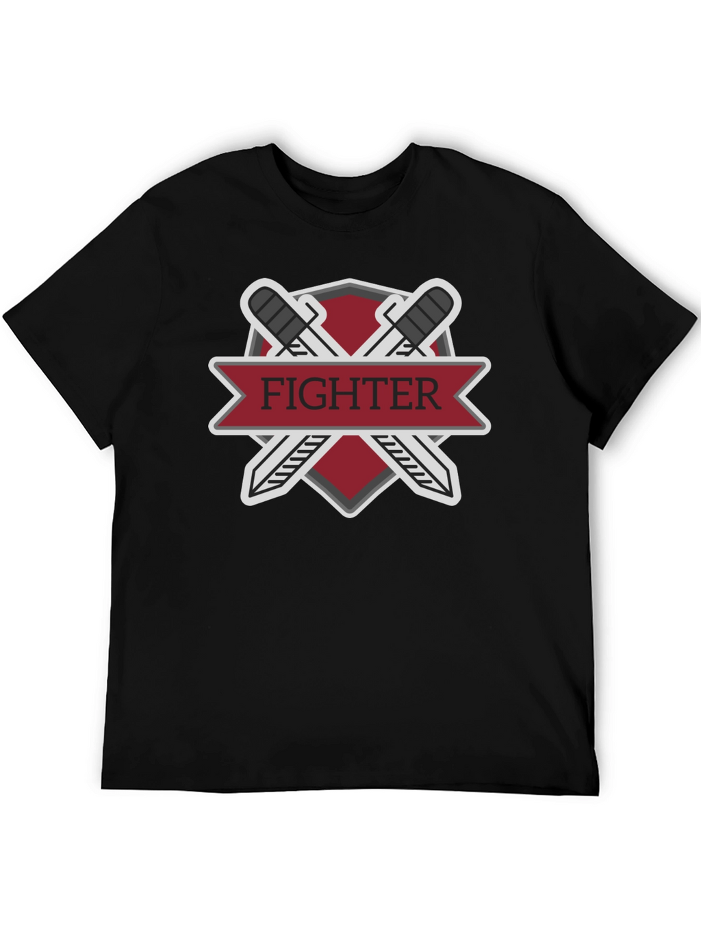 Fighter Sword Emblem Black T-Shirt