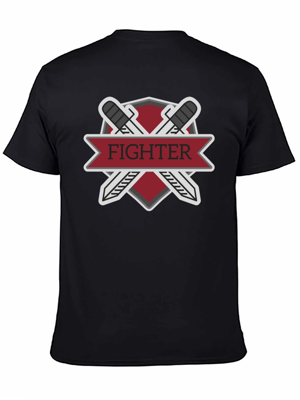 Fighter Sword Emblem Black T-Shirt