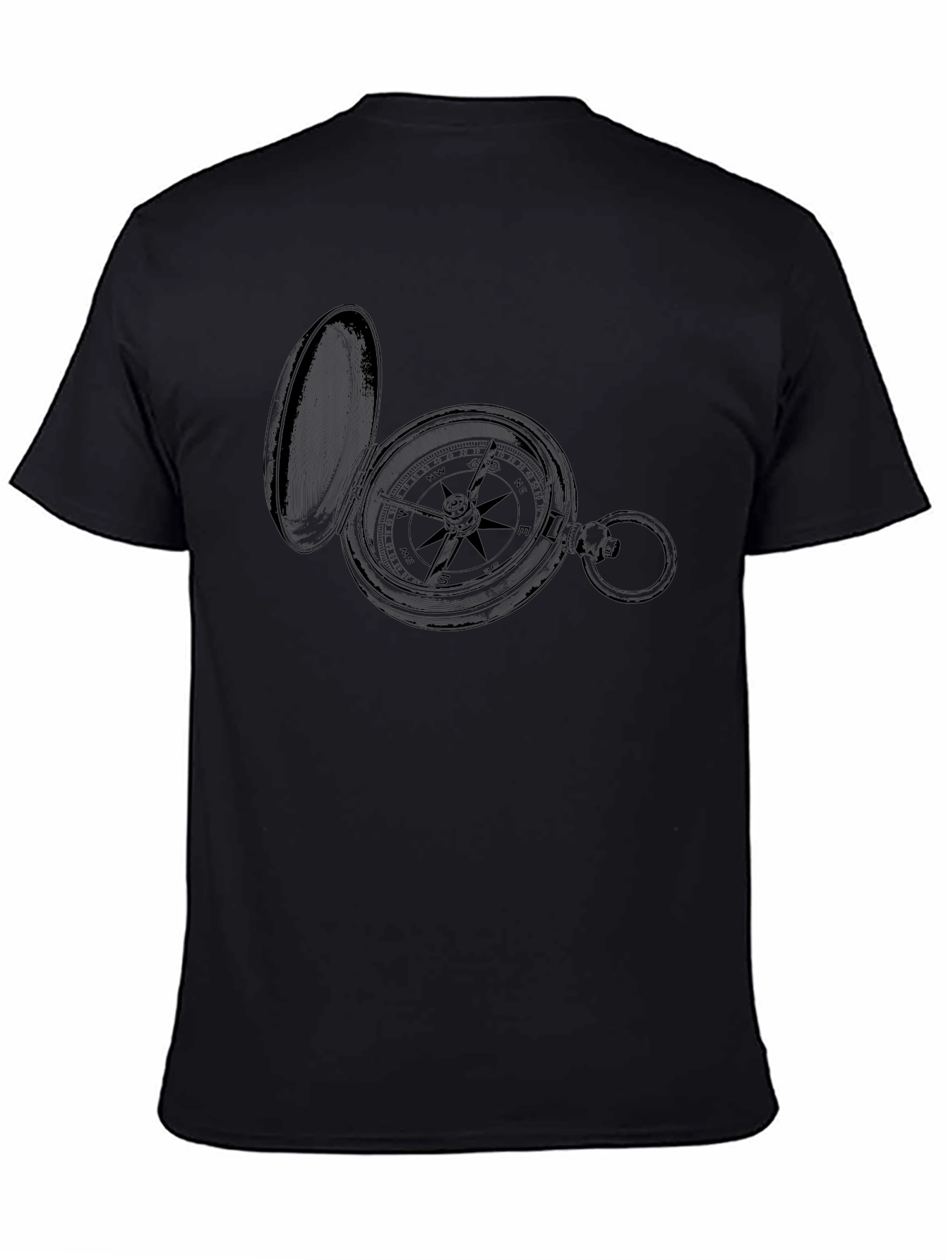Vintage Compass Graphic T-Shirt - Black