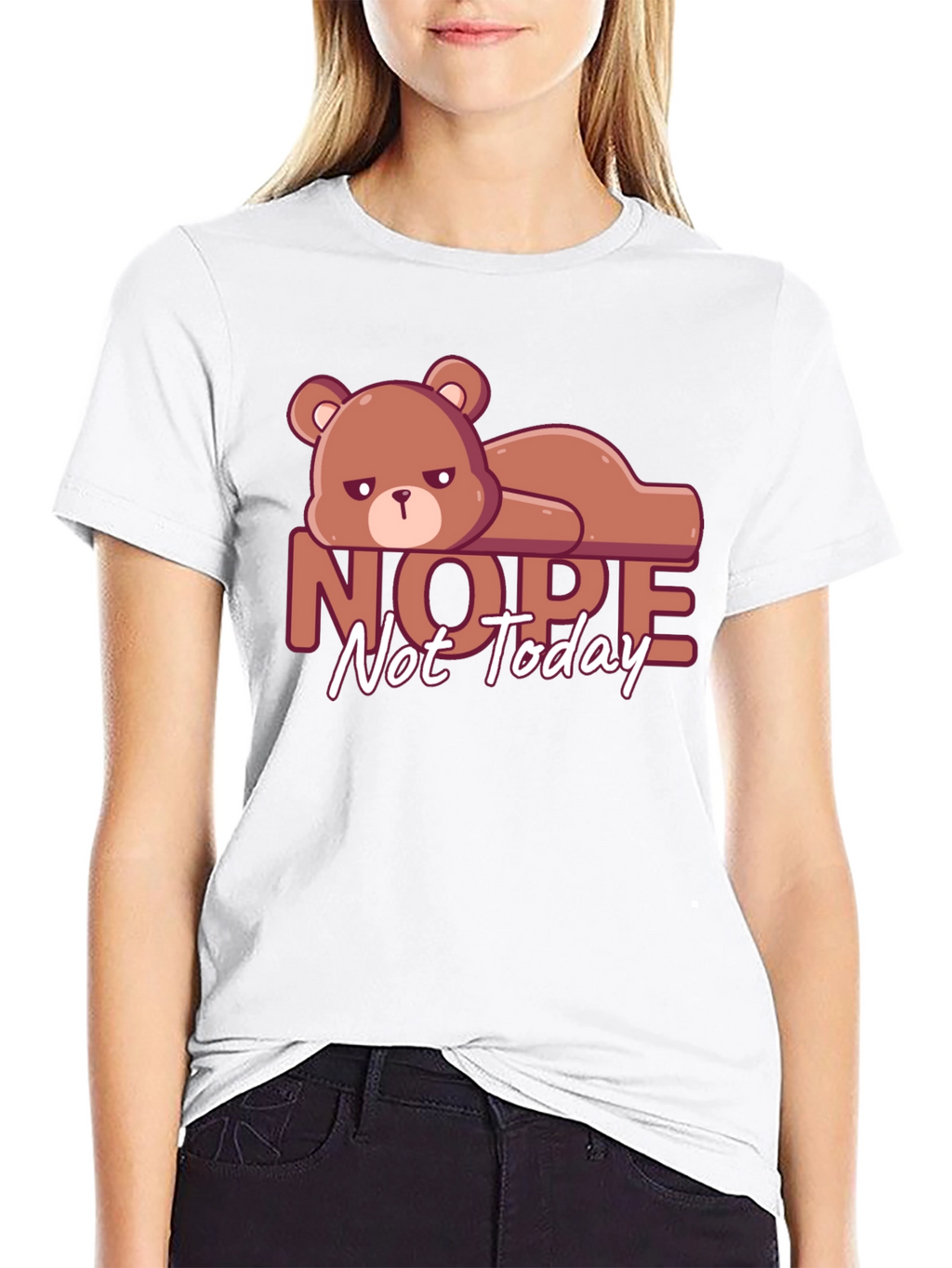 Nope Not Today T-Shirt Lazy Bear Graphic Tee
