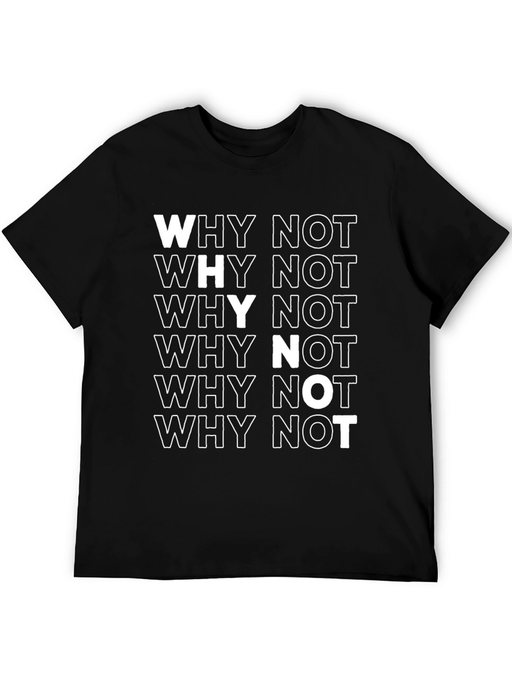 Why Not Black Graphic Print Cotton T-Shirt