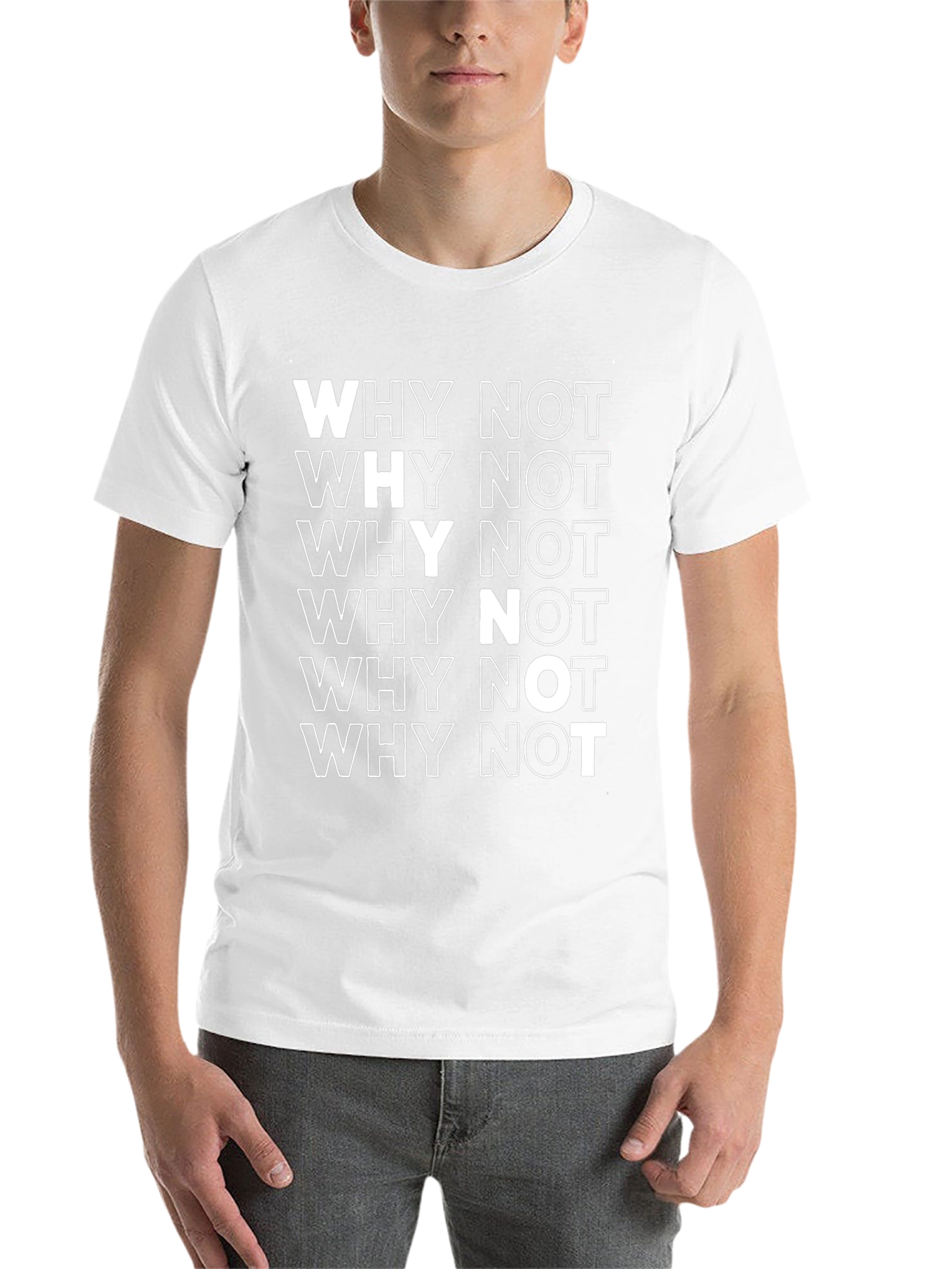 Why Not Black Graphic Print Cotton T-Shirt