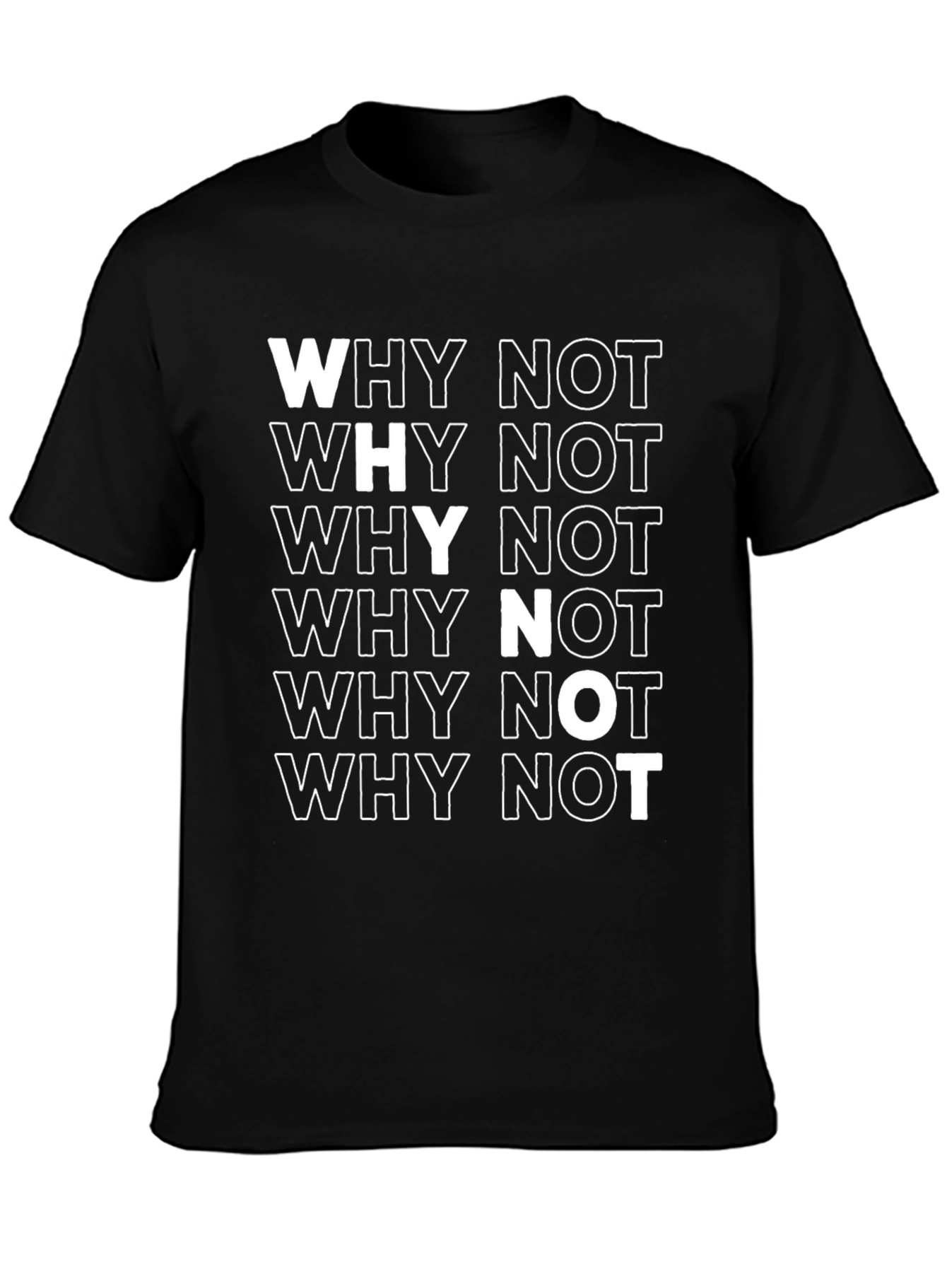 Why Not Black Graphic Print Cotton T-Shirt