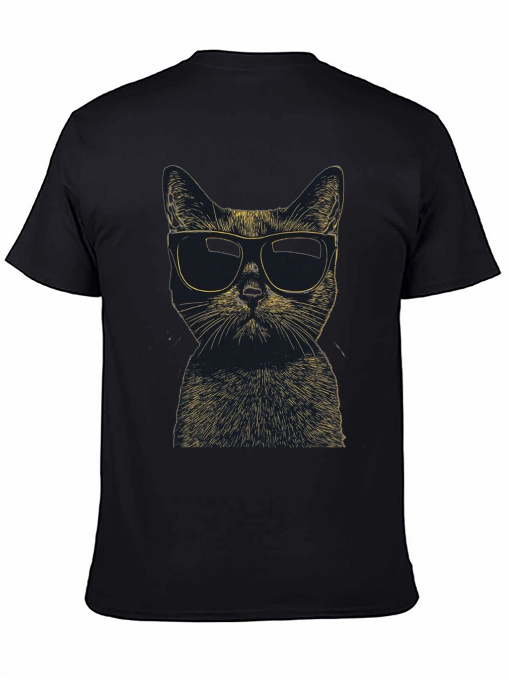 Cool Cat Sunglasses Graphic Tee - Black