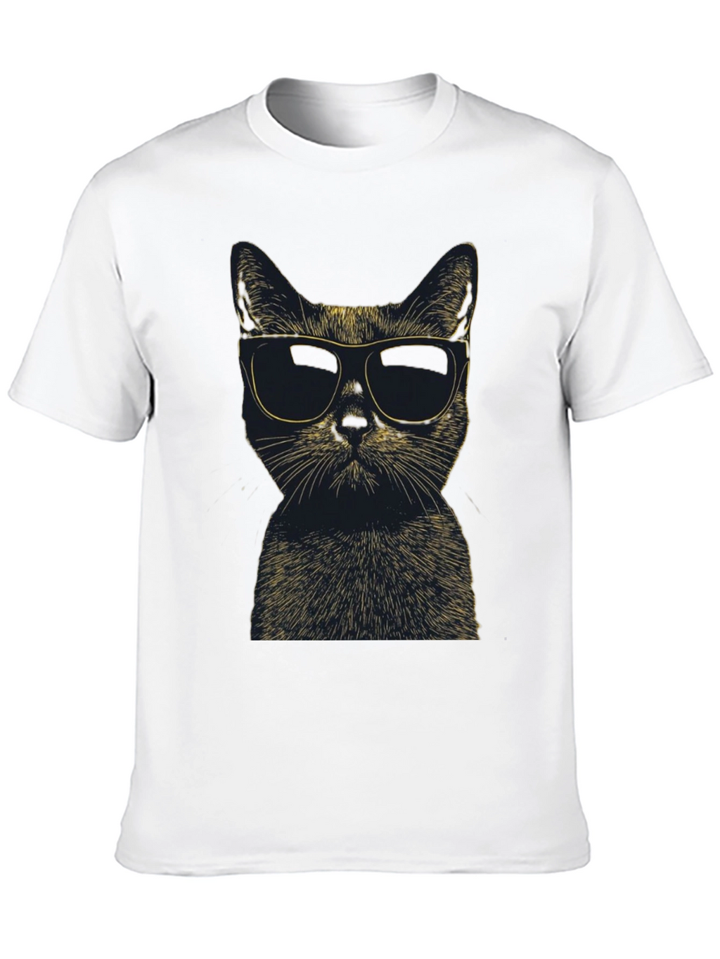Cool Cat Sunglasses Graphic Tee - Black