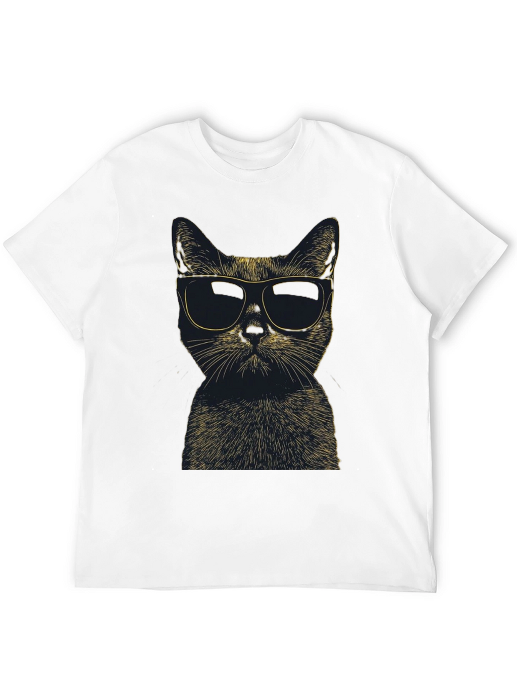 Cool Cat Sunglasses Graphic Tee - Black