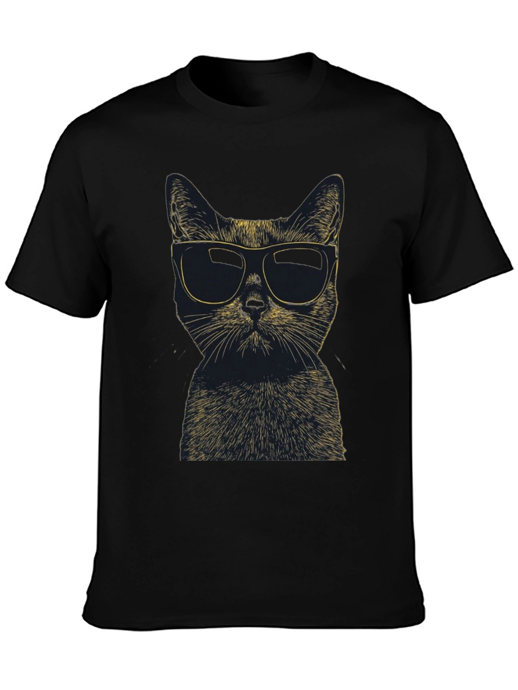 Cool Cat Sunglasses Graphic Tee - Black