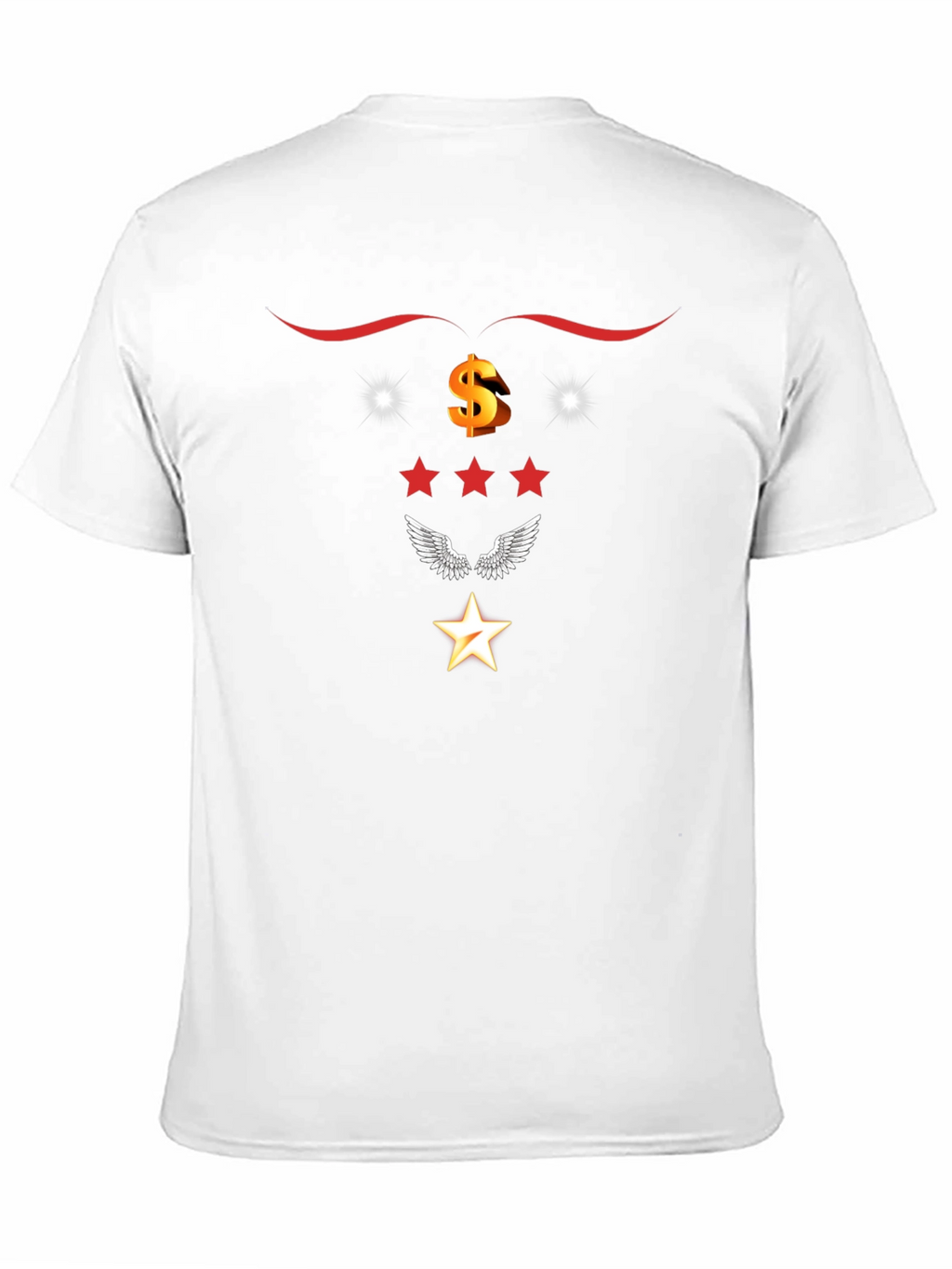 Graphic Black T-Shirt with Star and Dollar Sign Design