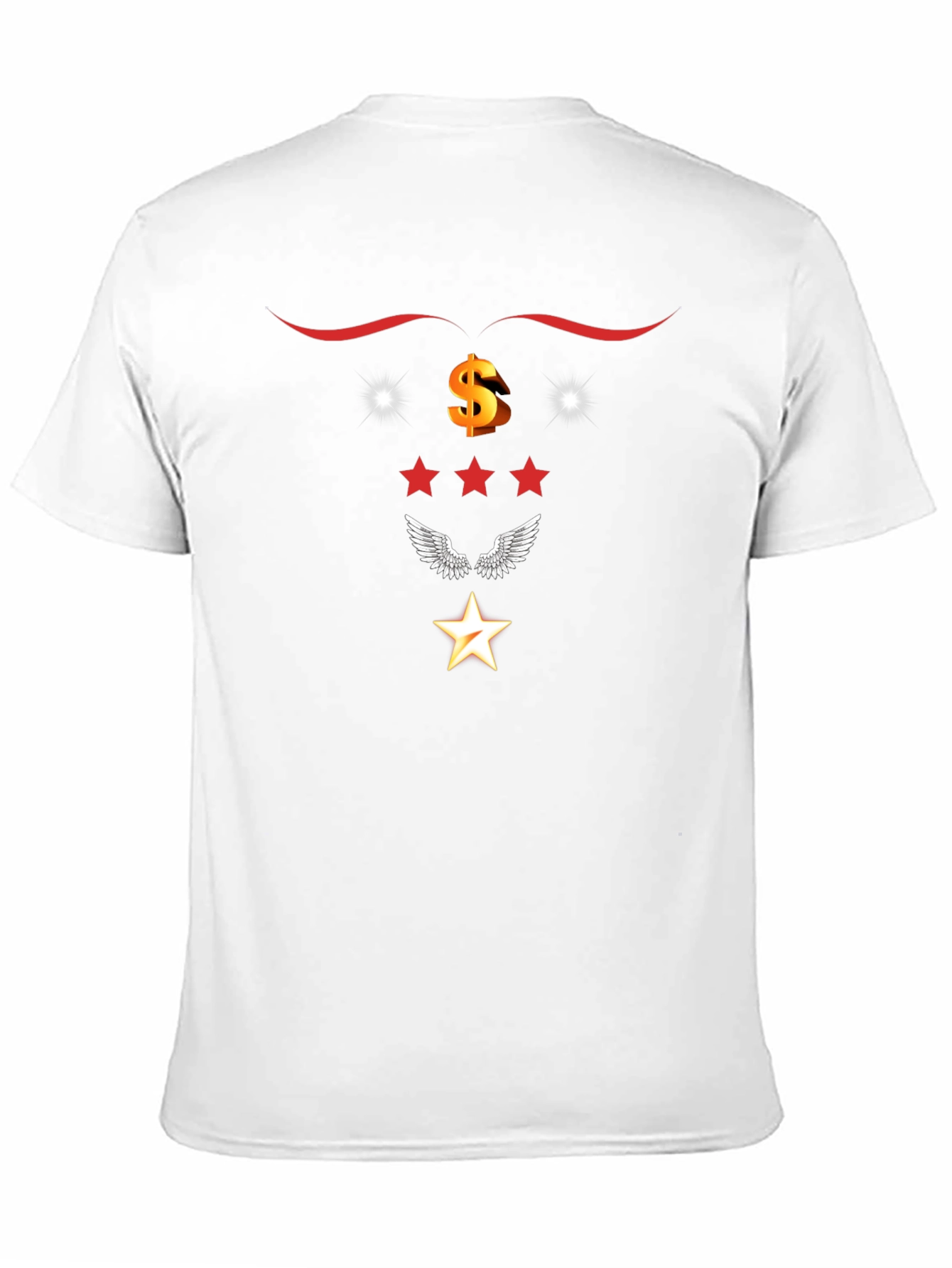 Graphic Black T-Shirt with Star and Dollar Sign Design