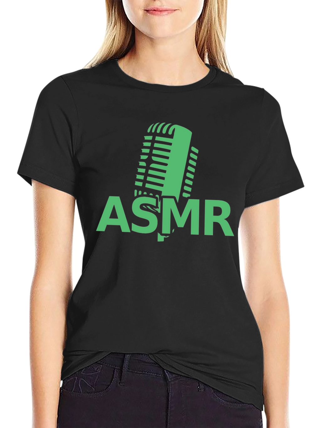 ASMR Microphone Graphic Tee - Black Cotton T-Shirt