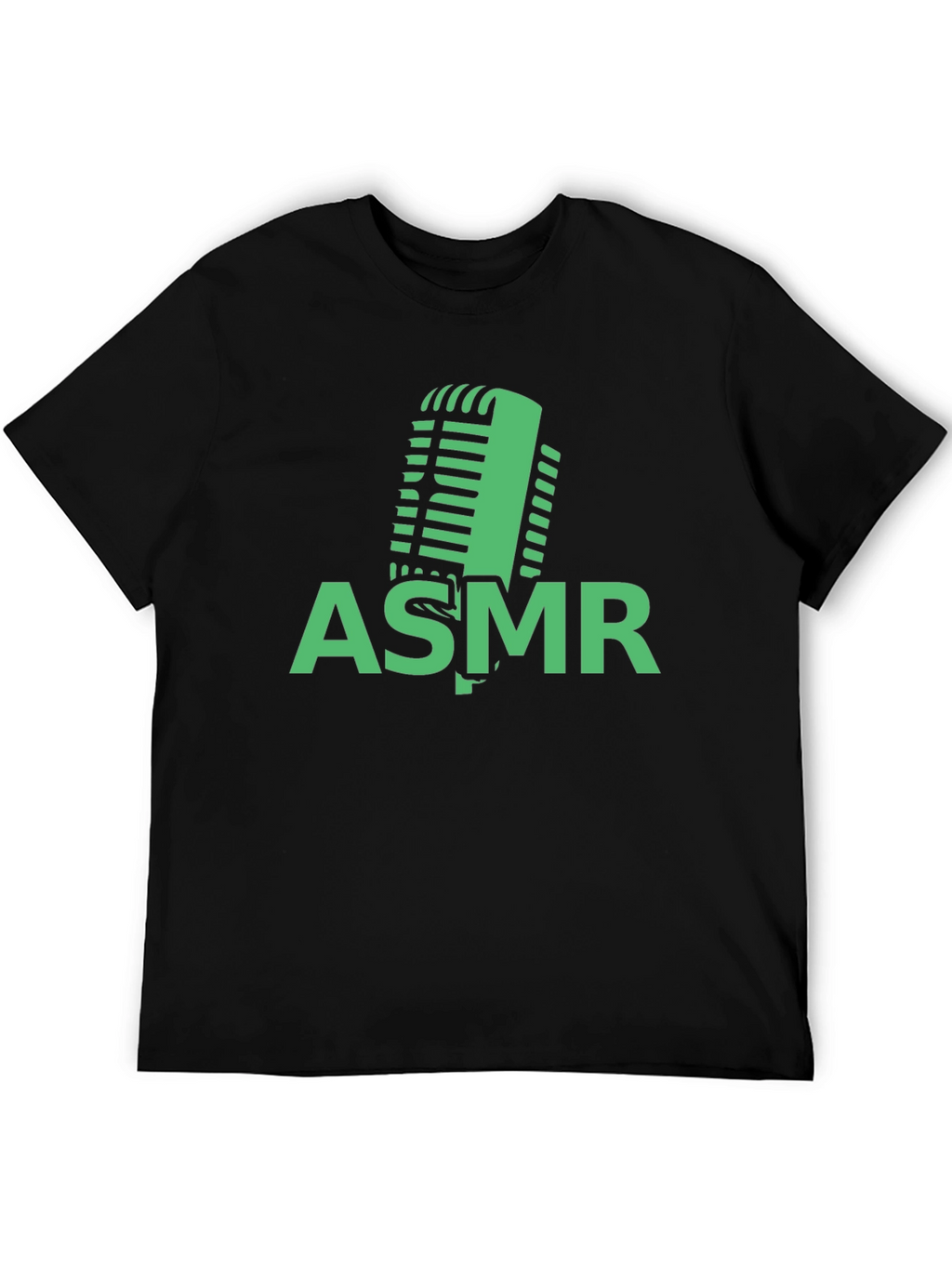 ASMR Microphone Graphic Tee - Black Cotton T-Shirt