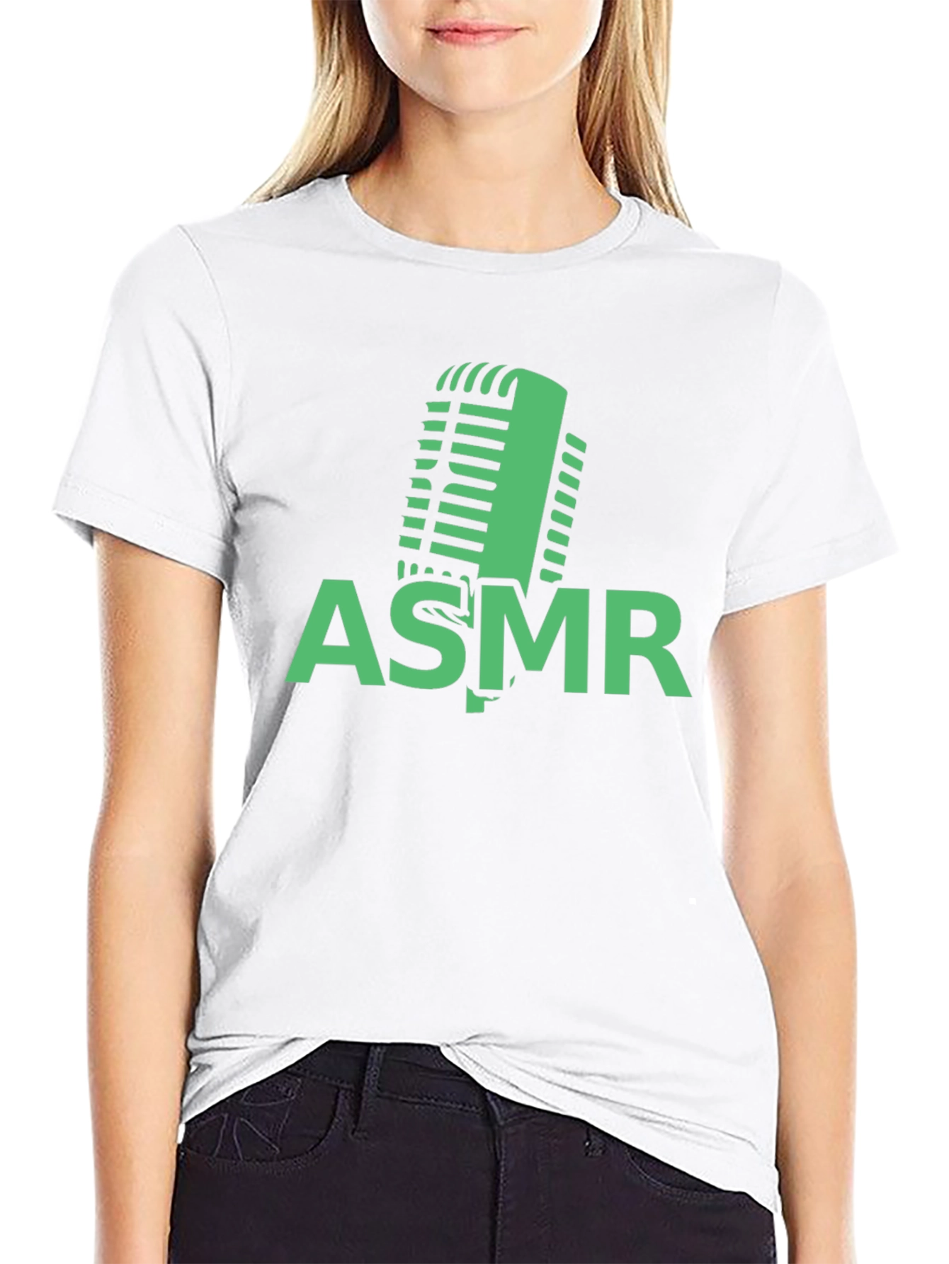 ASMR Microphone Graphic Tee - Black Cotton T-Shirt
